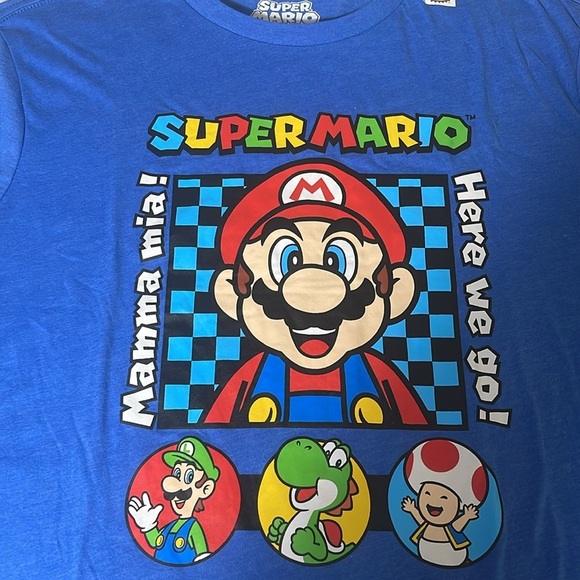 Nintendo Super Mario Blue T-Shirt authentic and hard to find - Picture 2 of 15